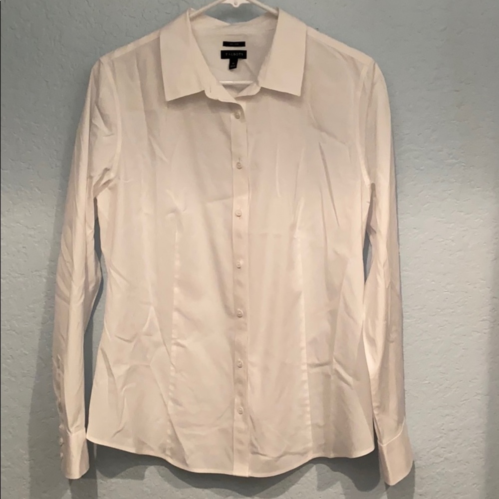 Classic white button up blouse